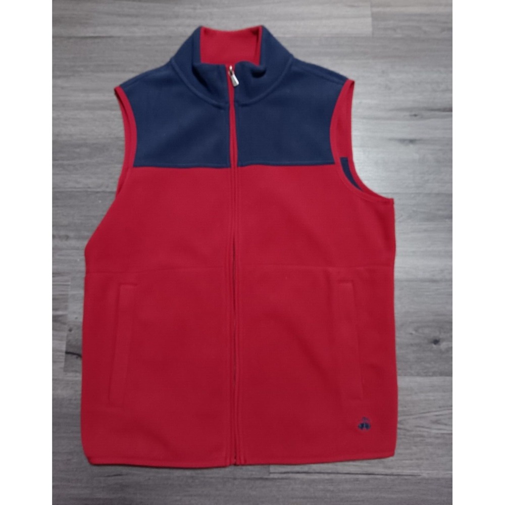 Brooks Brothers 346 Men's Red Blue Fleece Full Zip Vest‎ Size Small